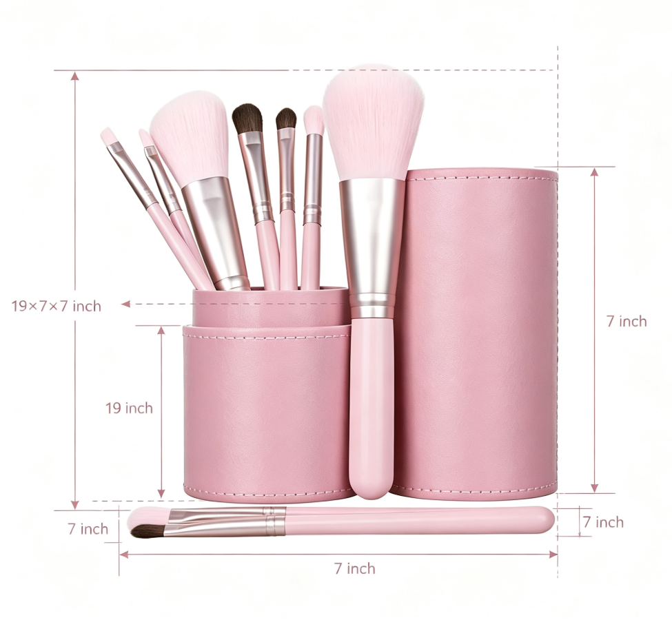 7 Makeup Brushes Portable Mini