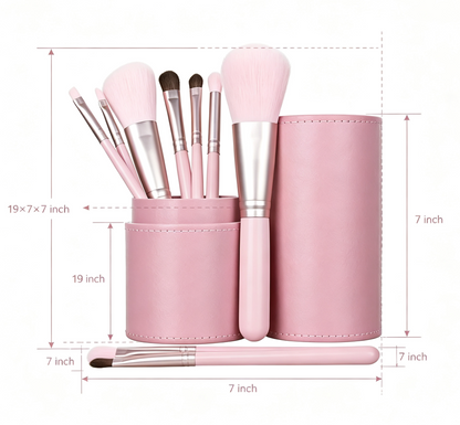 7 Makeup Brushes Portable Mini
