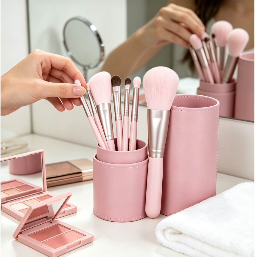 7 Makeup Brushes Portable Mini