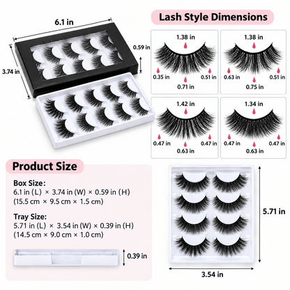 Chemical Fiber False Eyelashes 5 Pairs Thick Natural Curling