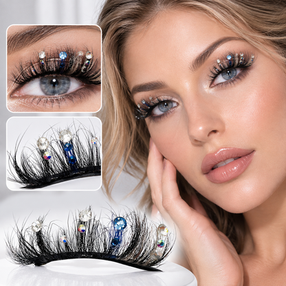 Short Handmade Diamond Glitter Stage Makeup False Eyelashes